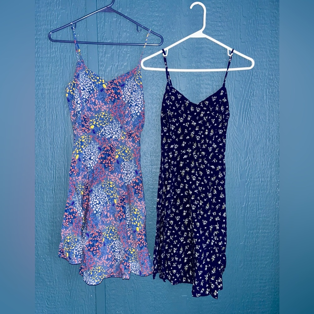 Old Navy Blue and Black Floral Dresses